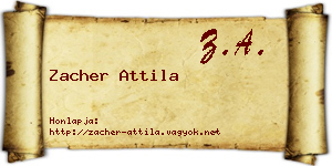 Zacher Attila névjegykártya